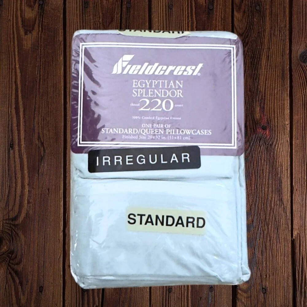 NEW Vintage Y2K Fieldcrest 100% Combed Egyptian Cotton Splendor 220 Thread Count